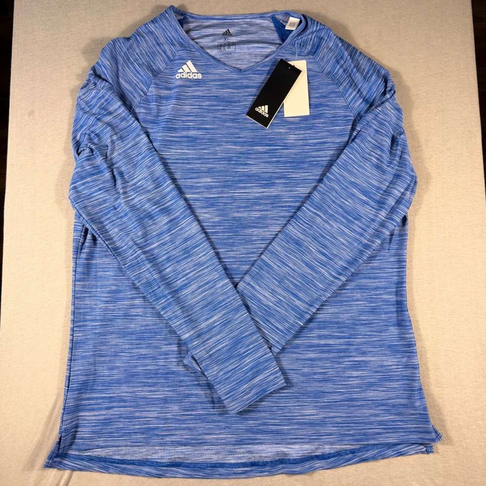 Adidas Hilo Jersey LS Royal Blue White Space Dye Volleyball Top Women's XL